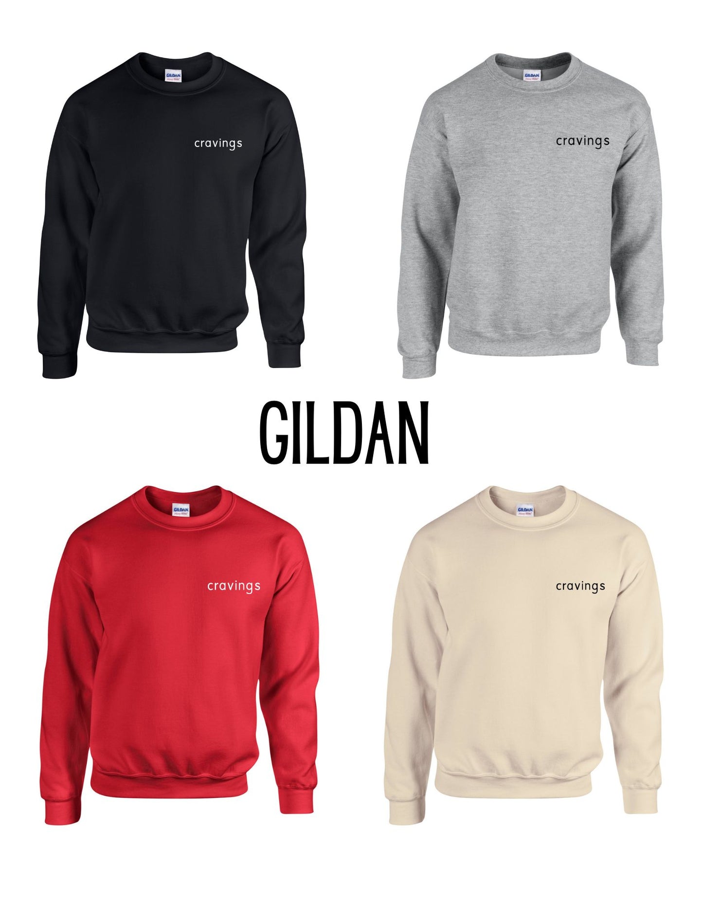 Cravings Employee Gildan Crewneck Sweatshirt (small logo)