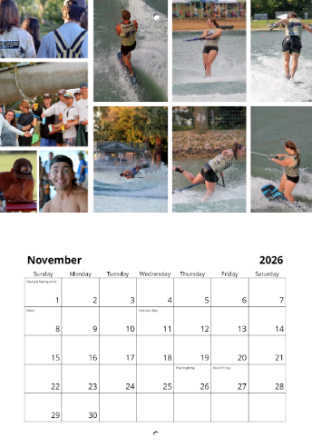 2026 Purdue Waterski Calendar