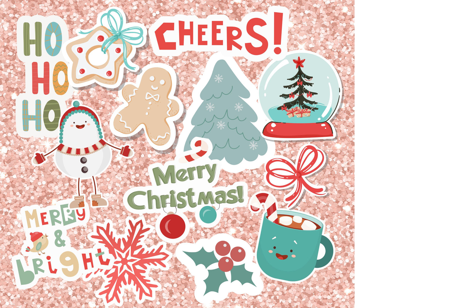 Christmas Faux Sticker Tumblers