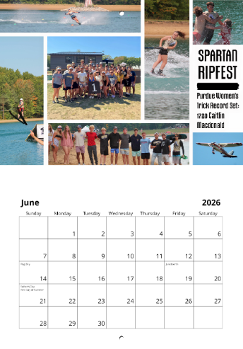 2026 Purdue Waterski Calendar