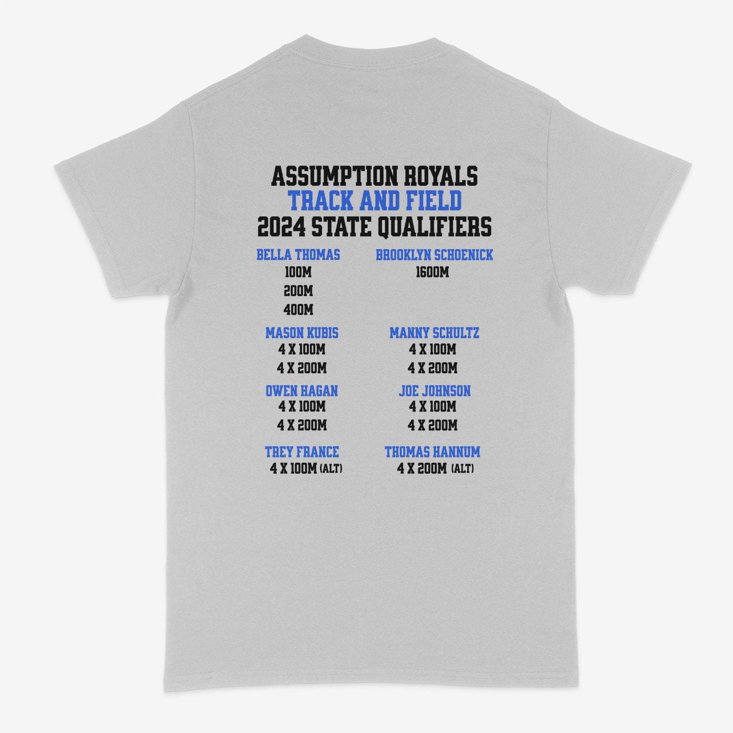 Assumption State-Bound Track 2024 Tee - Adult Sizes