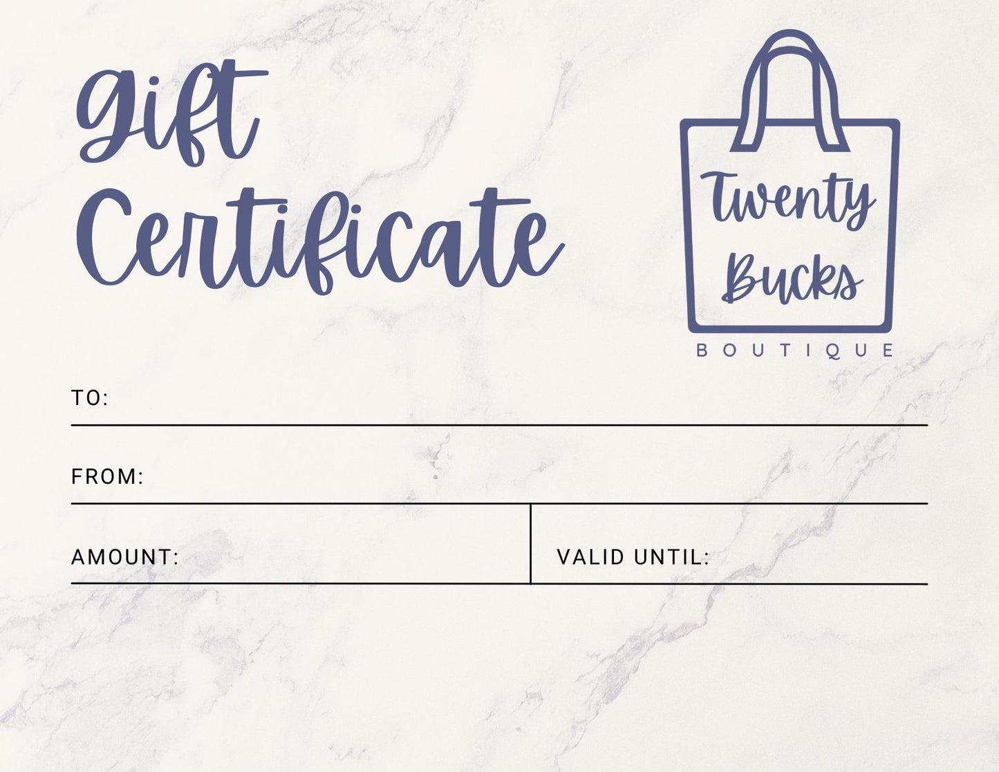 Twenty Bucks Boutique Gift Card